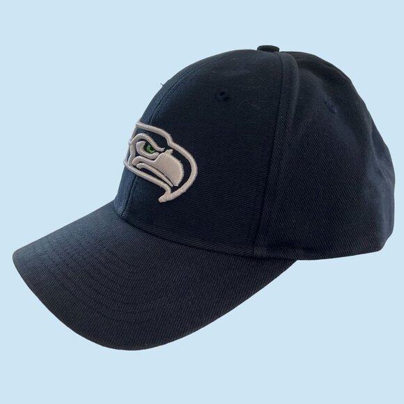 Seattle Seahawks Hat Cap Adult Strap Back Blue White Reebok NFL Football Mens - Picture 3 of 8